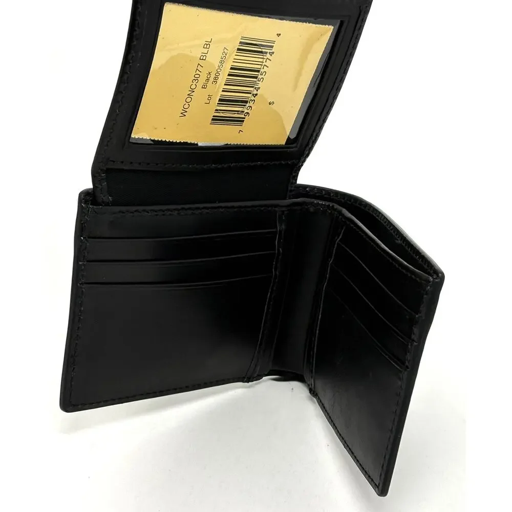 Dooney & Bourke Mens Black Passcase Wallet Concord Billfold Train Pass NWT